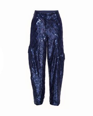 ROTATE BIRGER CHRISTENSEN Cargo Pants With Sequins - Blue