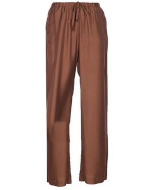 Alysi Broeken ,Bruin ,Twill Enzimato Ampio Pant