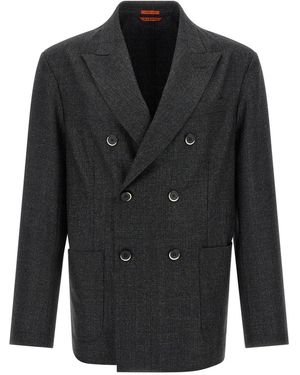 Barena Doria Double-Breasted Wool Blazer - Zwart