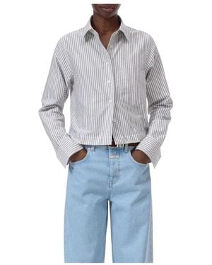 Closed Cropped Classic Shirt - Blau