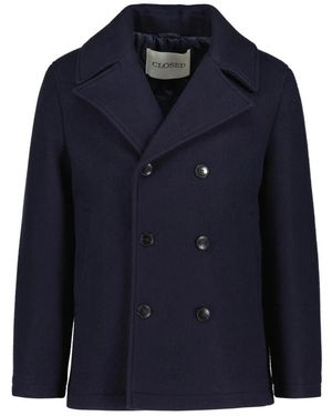 Closed Double-Breasted Coats - Blu