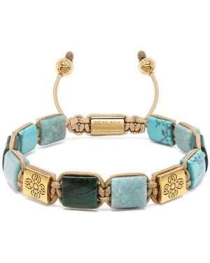 Nialaya Accessoires ,Geel ,Nylon Pacific Dorje Flatbead Armband - Blauw