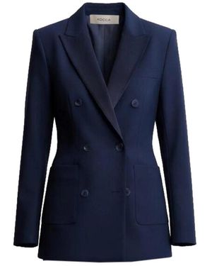 Kocca Jassen ,Blauw ,Leer Soft Elegance Gestructureerd Jasje