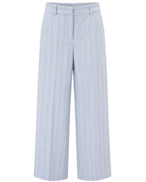Manuel Ritz Wijde Broek Met Opgestreken Streep - Blauw