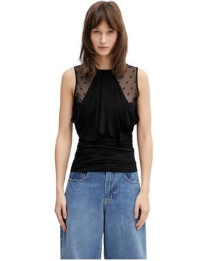 Marine Serre Draped Blouse - Schwarz