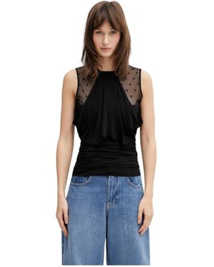 Marine Serre Tops ,Zwart ,Geknoopte Blouse