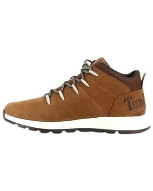 Timberland Fitness ,Bruin ,Leer Sprint Trekker Mid Trainer