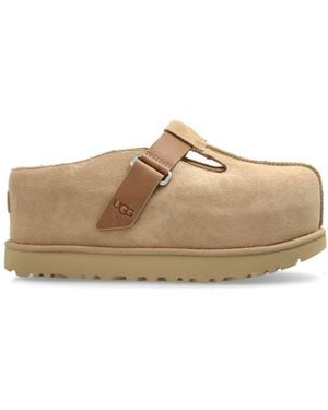 UGG Schoenen ,Suède Platform Slides Goldenstar Hi Clog - Naturel