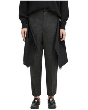Undercover Broeken ,Zwart ,Wol Gedrapeerde Pantalon