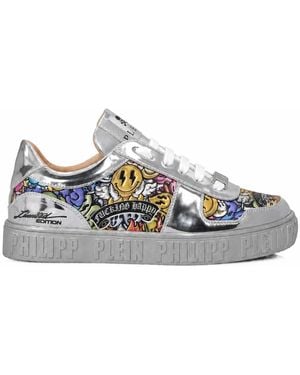 Philipp Plein Lo-Top Sneakers Smile - Blau