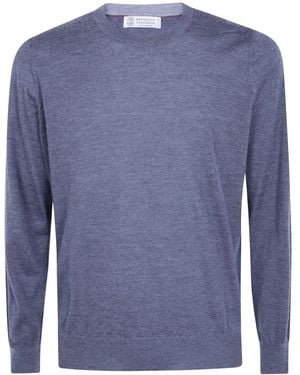 Brunello Cucinelli Trui Met Ronde Hals - Blauw