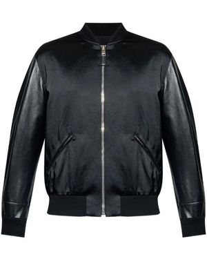 Givenchy Jassen ,Zwart ,Leer Bomberjack Van Leer En Satijn