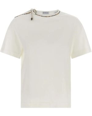 Burberry Frankie Strik T-Shirt - Wit