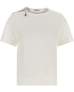 Burberry Frankie Strik T-Shirt - Wit