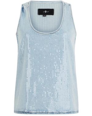 7 For All Mankind Sleeveless Tops - Blue