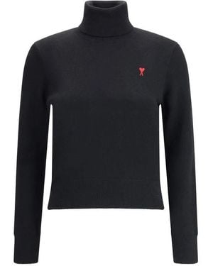 Ami Paris De Coeur Turtleneck Sweater - Blauw