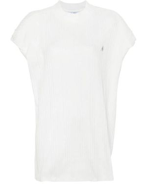 The Attico Ivory geripptes baumwoll-t-shirt - Weiß
