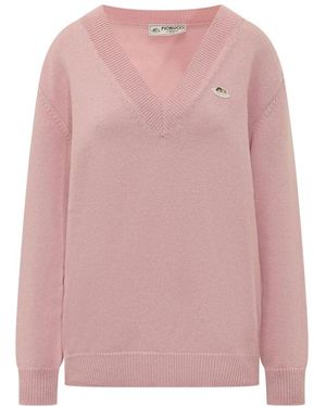 Fiorucci Truien & Vesten ,Roze ,Wol Angels Patch Sweater