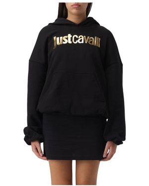 Just Cavalli Hoodies & Sweatvesten ,Zwart ,Felpa