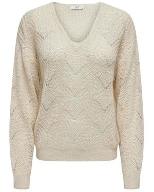 Jacqueline De Yong V-Neck Knitwear - Blanc