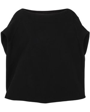 Dries Van Noten Top Met Ronde Hals En Korte Mouwen - Zwart
