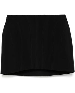 Mugler Rokken ,Zwart ,Zwarte Sculpturale Mini Rok