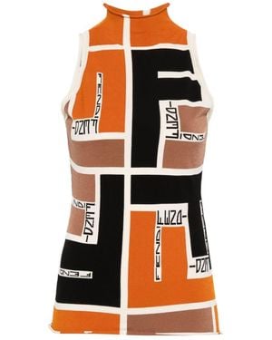 Fendi Sleeveless Tops - Naranja