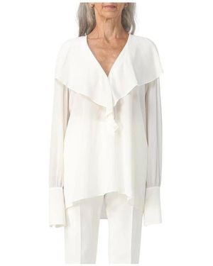 Max Mara Seidenbluse Mit Rüschen Elegant Sophistication - Weiß
