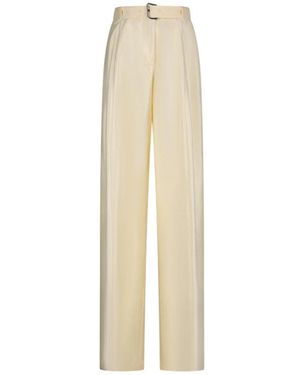 Blumarine Broeken ,Shiny Diagonal Pants - Naturel