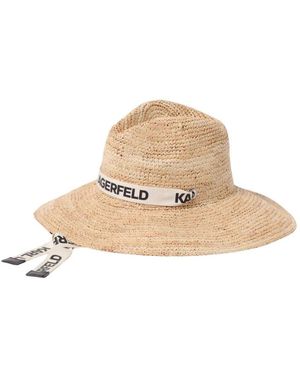 Karl Lagerfeld Strohhut Mit Logoband - Natur