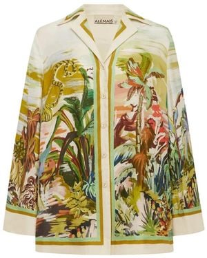 ALÉMAIS Jungle Boogie Silk Shirt - Groen