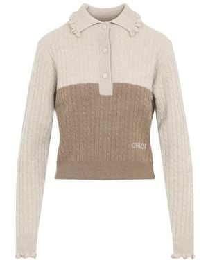 Chloé Brauner Pullover Aw25 Luxus Komfort - Weiß