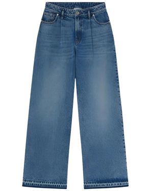 Halfboy Jeans ,Blauw ,Denim Wijde Pijp Lichtblauwe Denim Jeans