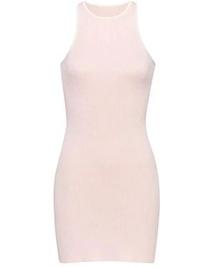 SER.O.YA Kleedjes ,Roze ,Roze Geribbelde Mini Jurk