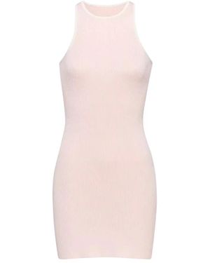 SER.O.YA Kleedjes ,Roze ,Roze Geribbelde Mini Jurk