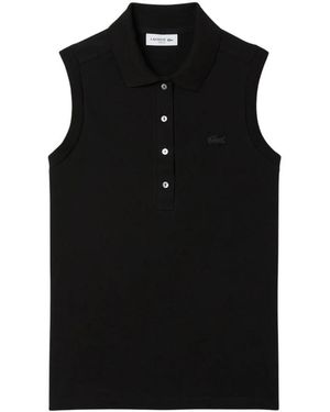 Lacoste Polo Slim Fit Zonder Mouwen Elastisch - Zwart