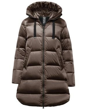 Bomboogie Lichte Nylon Donsjas Met Capuchon - Bruin