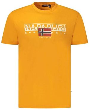 Napapijri Oranges Baumwoll Herren T-Shirt - Gelb