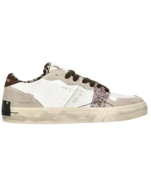 Crime London Schoenen ,Wit ,Leer Playoff Sneakers - Naturel