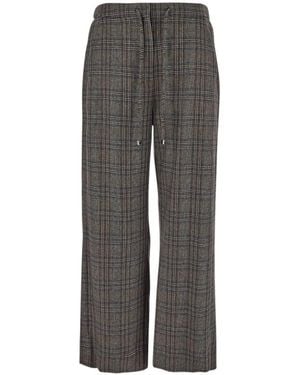 Max Mara Broeken ,Veelkleurig ,Wol Tartan Letizia Broek - Grijs