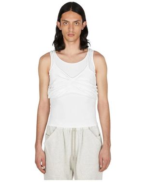Mainline:RUS/Fr.CA/DE Tops ,Wit ,Katoen Gedrapeerd Tanktop