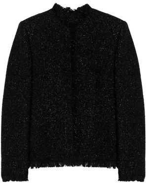 Givenchy Tweed And Lurex Crewneck Jacket - Black