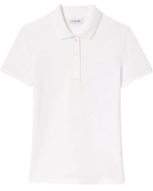 Lacoste Stretch Katoenen Piqué Mouwloze Polo - Wit