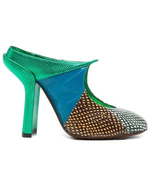 Dries Van Noten Schoenen ,Veelkleurig ,Heeled Mules - Groen