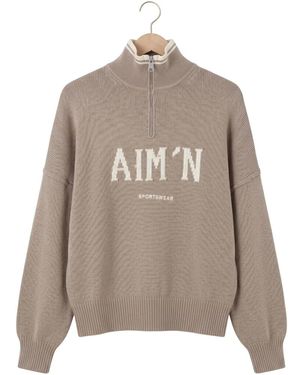Aim'n College Strick Half Zip - Grau