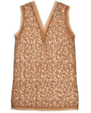 Munthe Mouwloze Top - Naturel