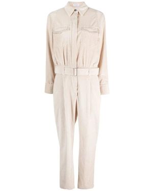 Brunello Cucinelli R cord-jumpsuit mit gürtel - Natur