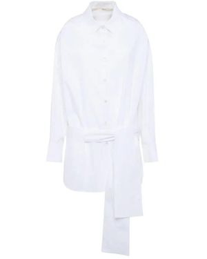 Tela Shirt Met Puntkraag En Ceintuur - Wit
