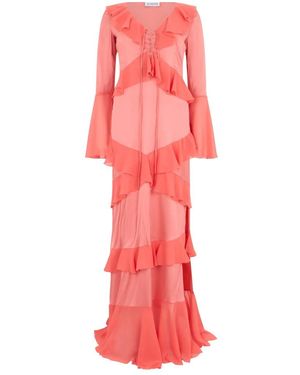 LES FILLES D'EVA Kleedjes ,Roze ,Lange Jurk Met Ruches