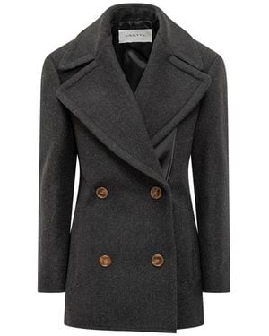 Lanvin Wool Peacoat - Zwart
